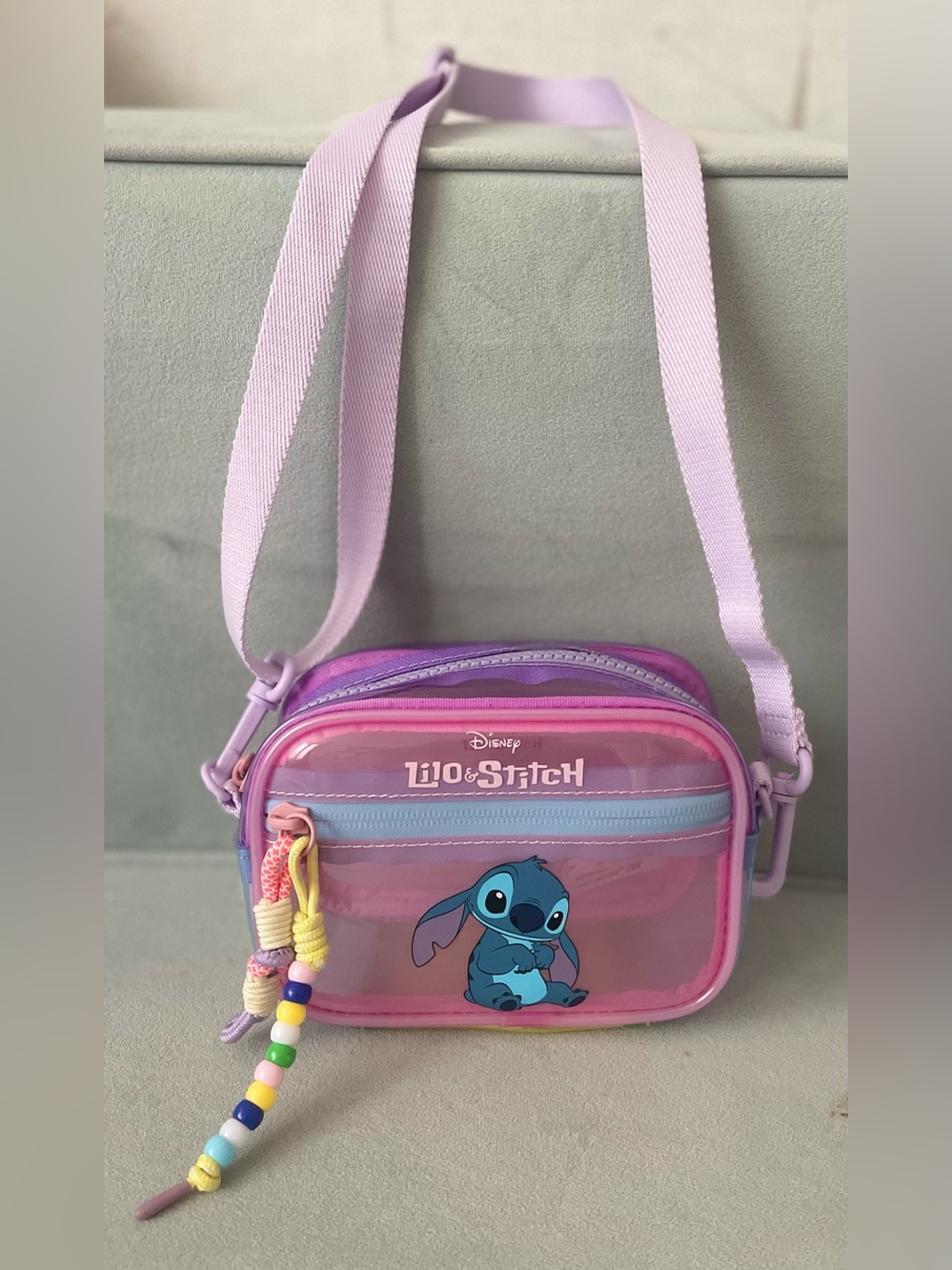 Zara Pink Lavender Lilo & Stitch Clear Kids Crossbody Bag